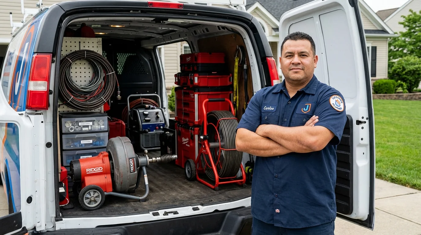 Professional drain cleaning equipment and Johns Plumbing LLC plumber in Emmitsburg