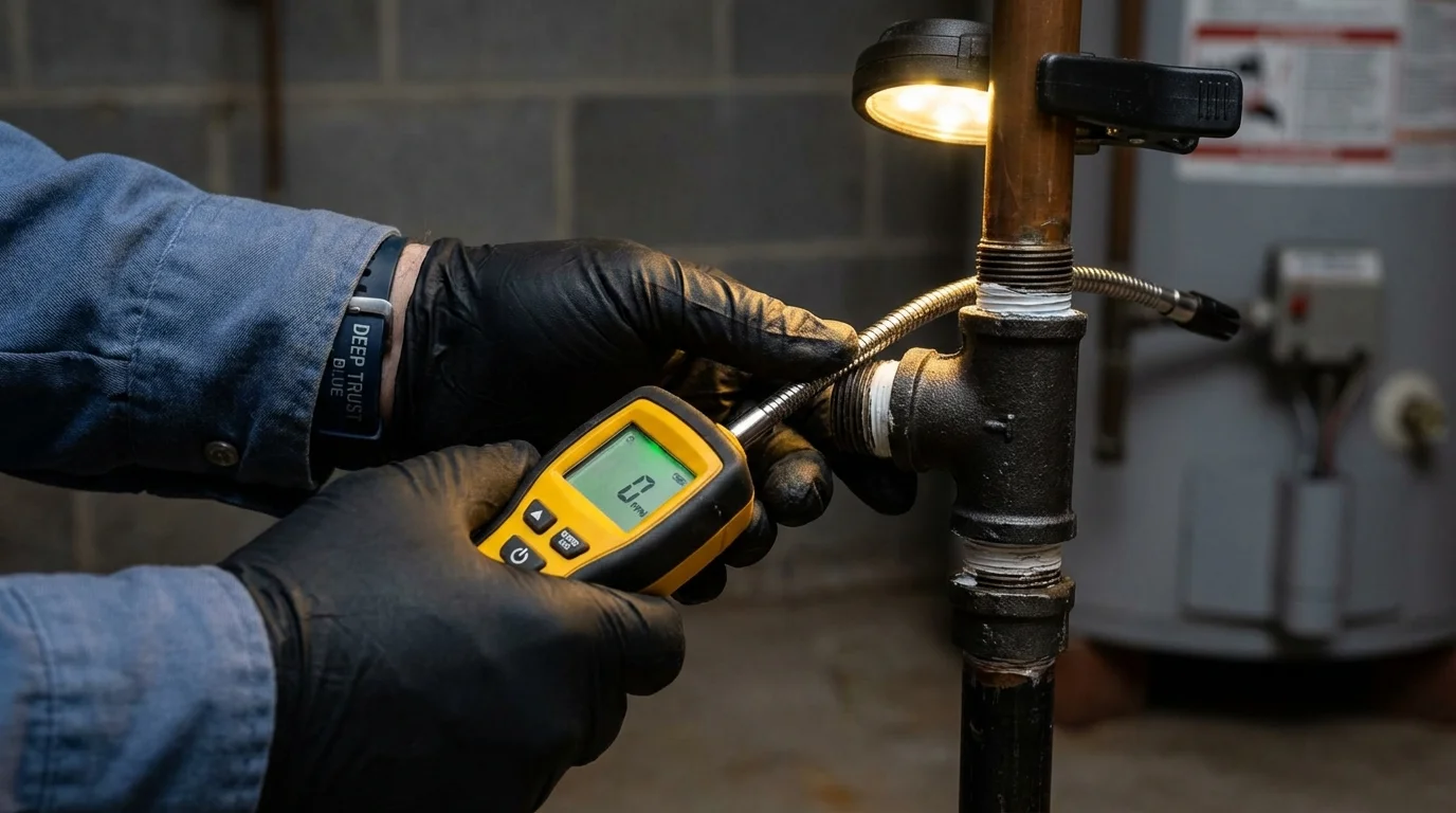 Gas leak detection with electronic sniffer by Johns Plumbing LLC in Emmitsburg