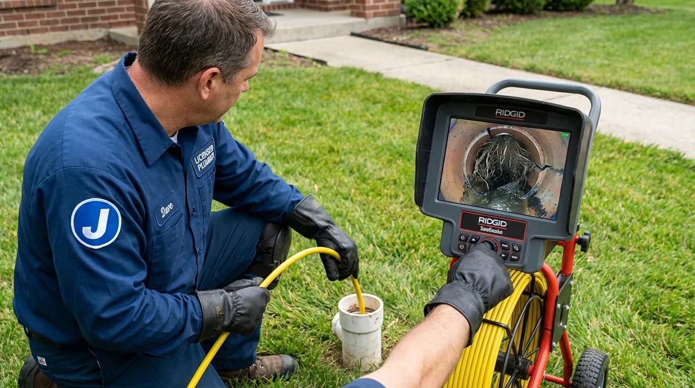 Sewer camera inspection being performed by Johns Plumbing LLC in Emmitsburg